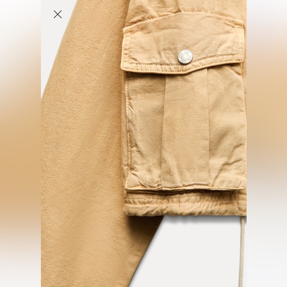 ZARA CONTRASTING COLLAR CROP JACKET XS 5520/071 BARN CHORE COAT FALL VIRAL - Picture 7 of 12